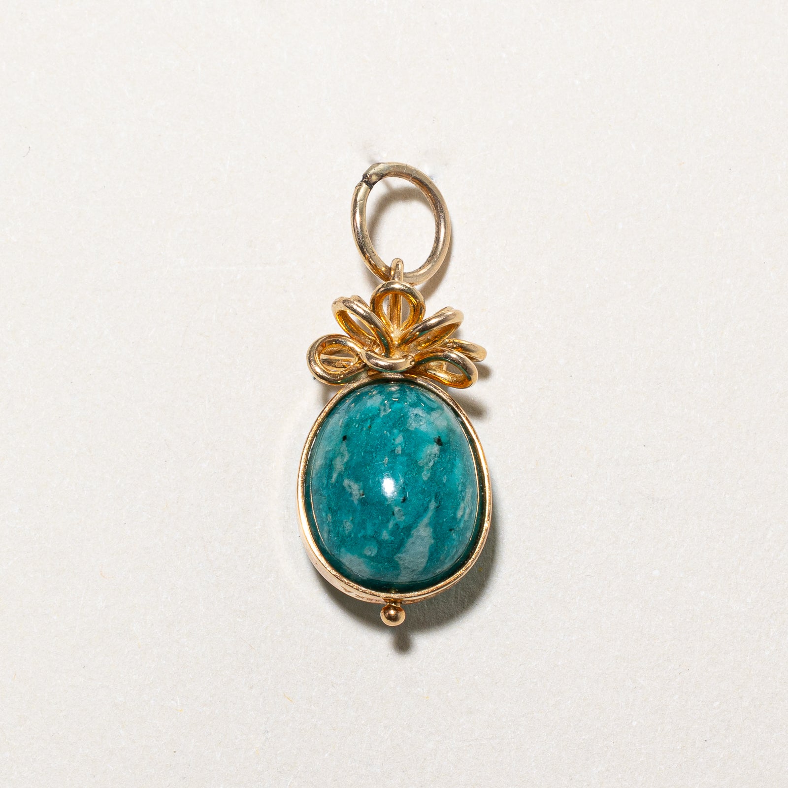 Cavelti Natural Amazonite Egg Charm - 14.00ct Genuine Gemstone Pendant for Jewelry Making & Spiritual Healing | Perfect for Necklaces, Bracelets & Meditation Gifts