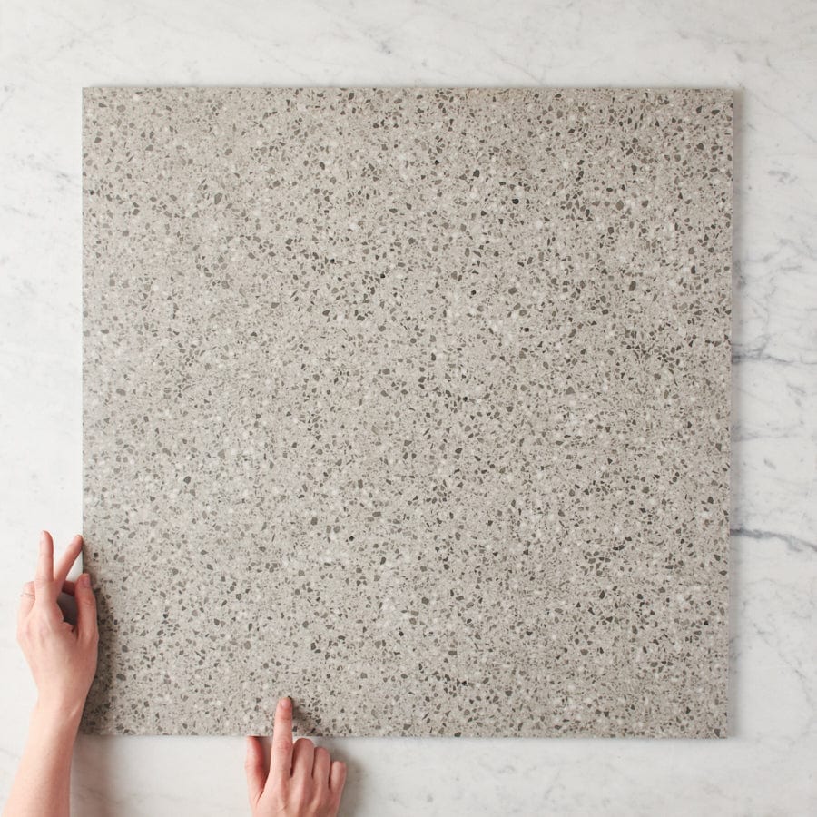 Redfern External Terrazzo Look Grey Tile - Durable Outdoor Flooring for Patio, Garden & Poolside Decoration