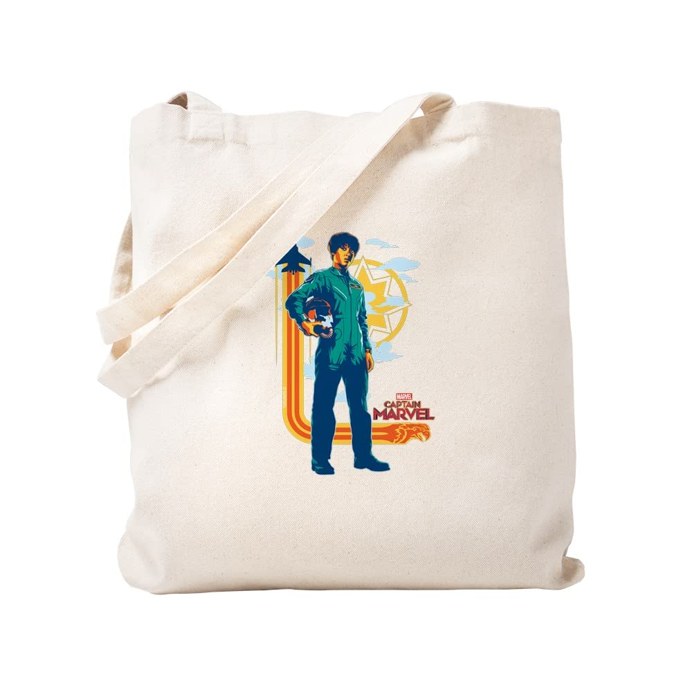 **Captain Marvel Maria Rambeau Tote Bag - Natural Canvas Reusable Shopping Bag for Groceries, Beach, Work & Travel**