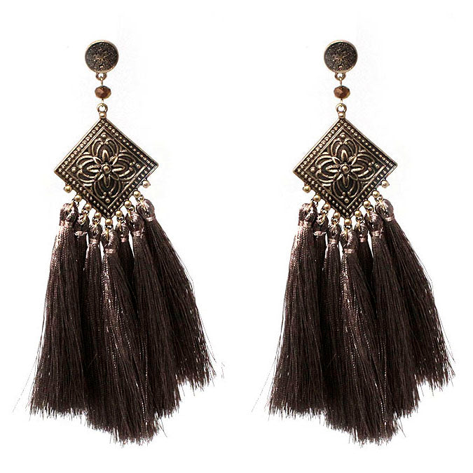 Bohemian Tassel Earrings for Women - Handmade Boho Dangle Earrings with Beaded Fringe - Perfect for Festivals, Parties, and Everyday Boho Style