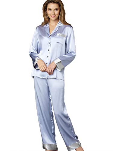 Julianna Rae Women's 100% Pure Silk Pajama Set - Classic Fit Sleepwear & Loungewear for Nighttime Relaxation and Elegant Evenings at Home