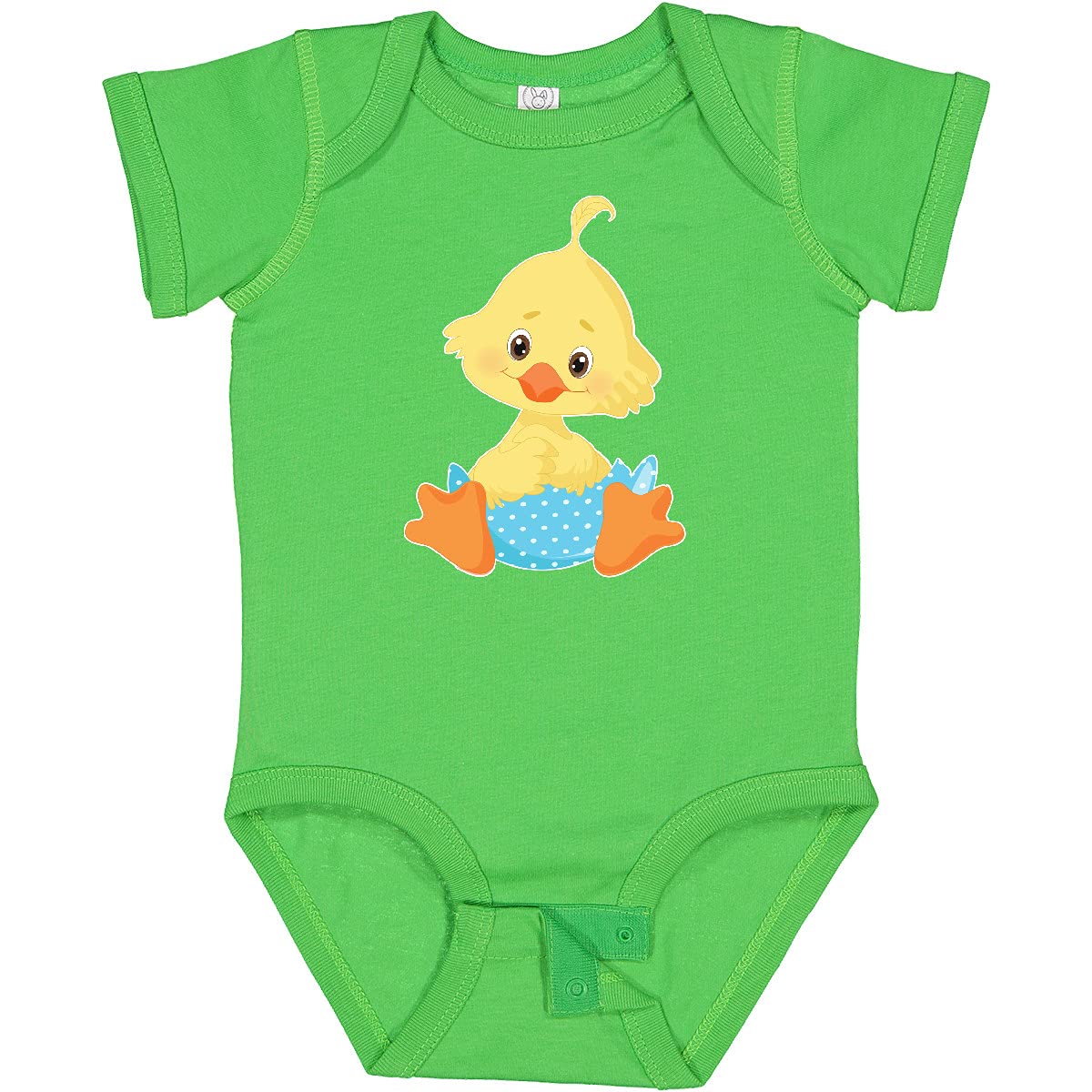 Inktastic Cute Easter Chick in Blue Easter Egg Baby Bodysuit - Soft Cotton Infant Onesie for Easter Photos, Baby Showers & Holiday Celebrations