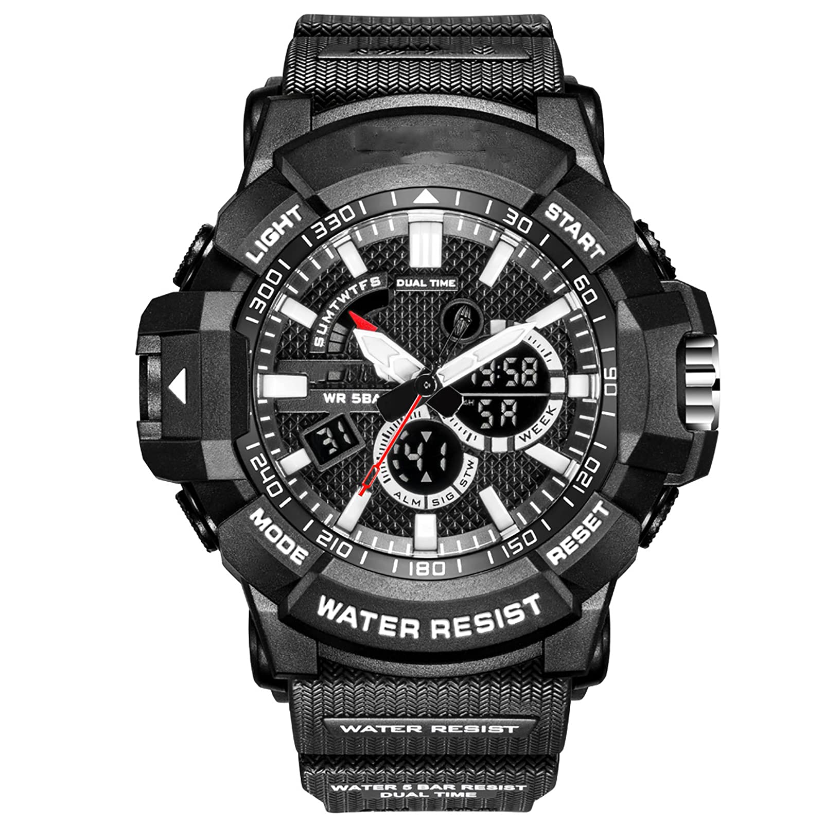 WTYU Men's Multi-Function Sports Chronograph Watch - Waterproof Digital Analog Display, Luminous Outdoor Watch for Running, Hiking & Casual Wear