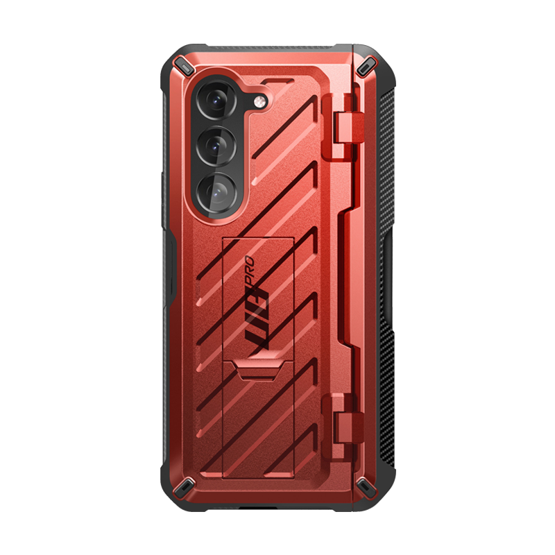 Samsung Galaxy Z Fold 5 Unicorn Beetle PRO Heavy Duty Rugged Case with S Pen Holder - Shockproof Protective Cover for Foldable Phone (Metallic Red) - Perfect for Outdoor Adventures, Work & Travel