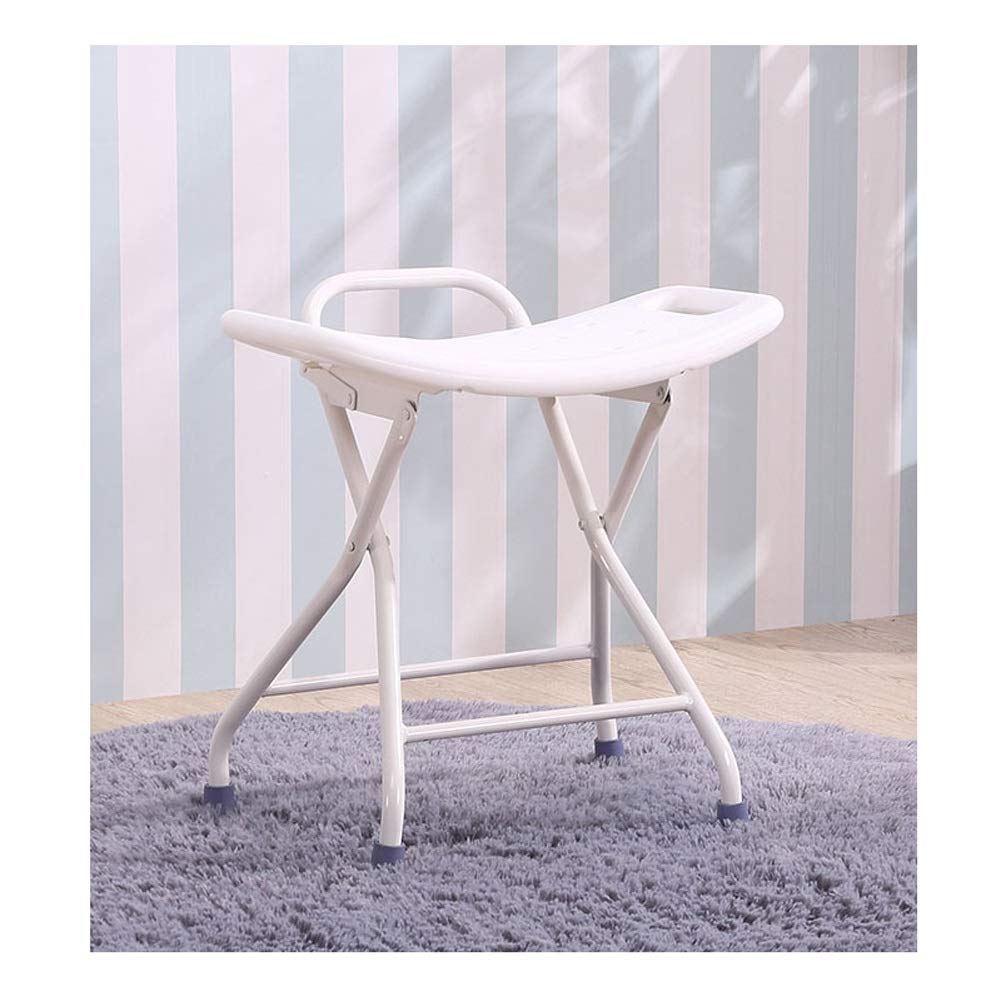 Non-Slip Folding Shower Bench - Portable Bathroom Stool for Elderly Safety, Thick Plastic Shower Chair with Anti-Slip Feet - Perfect for Bathroom, Spa, and Assisted Living Use