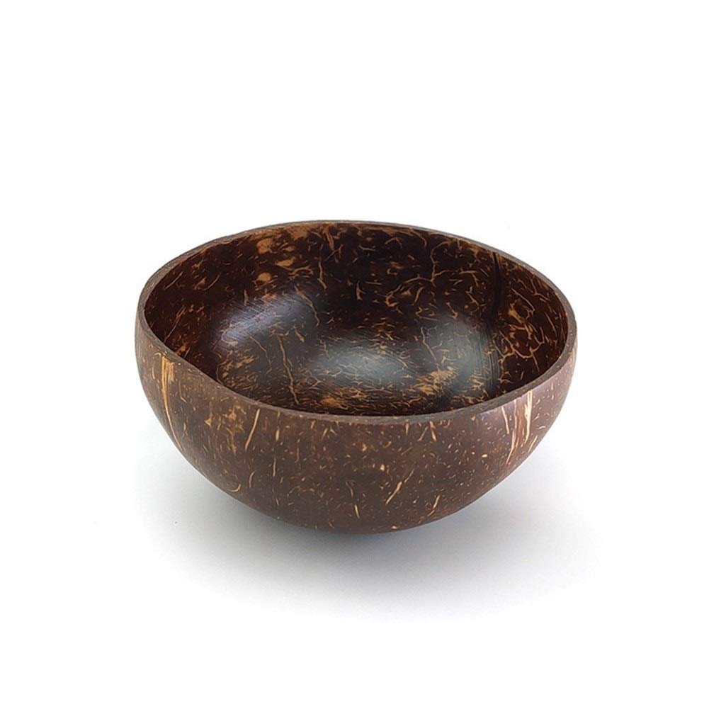 Handmade Coconut Shell Bowl - Round Wooden Soup Plate for Fruit Salad, Noodles, Rice | Eco-Friendly Decorative Serving Bowl for Kitchen, Dining, Party & Home Decor