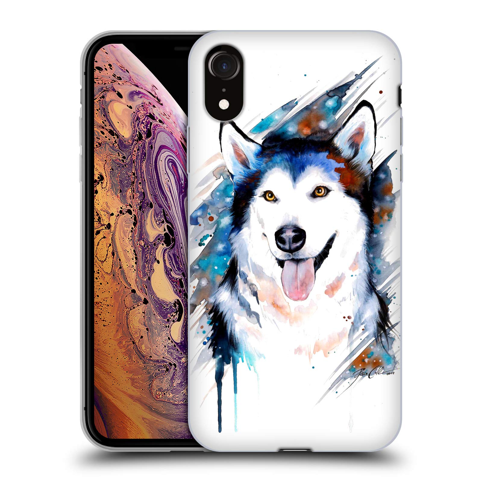 Officially Licensed Pixie Cold Husky Animals Soft Gel Case for Apple iPhone XR - Cute Protective Phone Cover for Women, Teens, Gift Ideas | Work, School, Travel Use