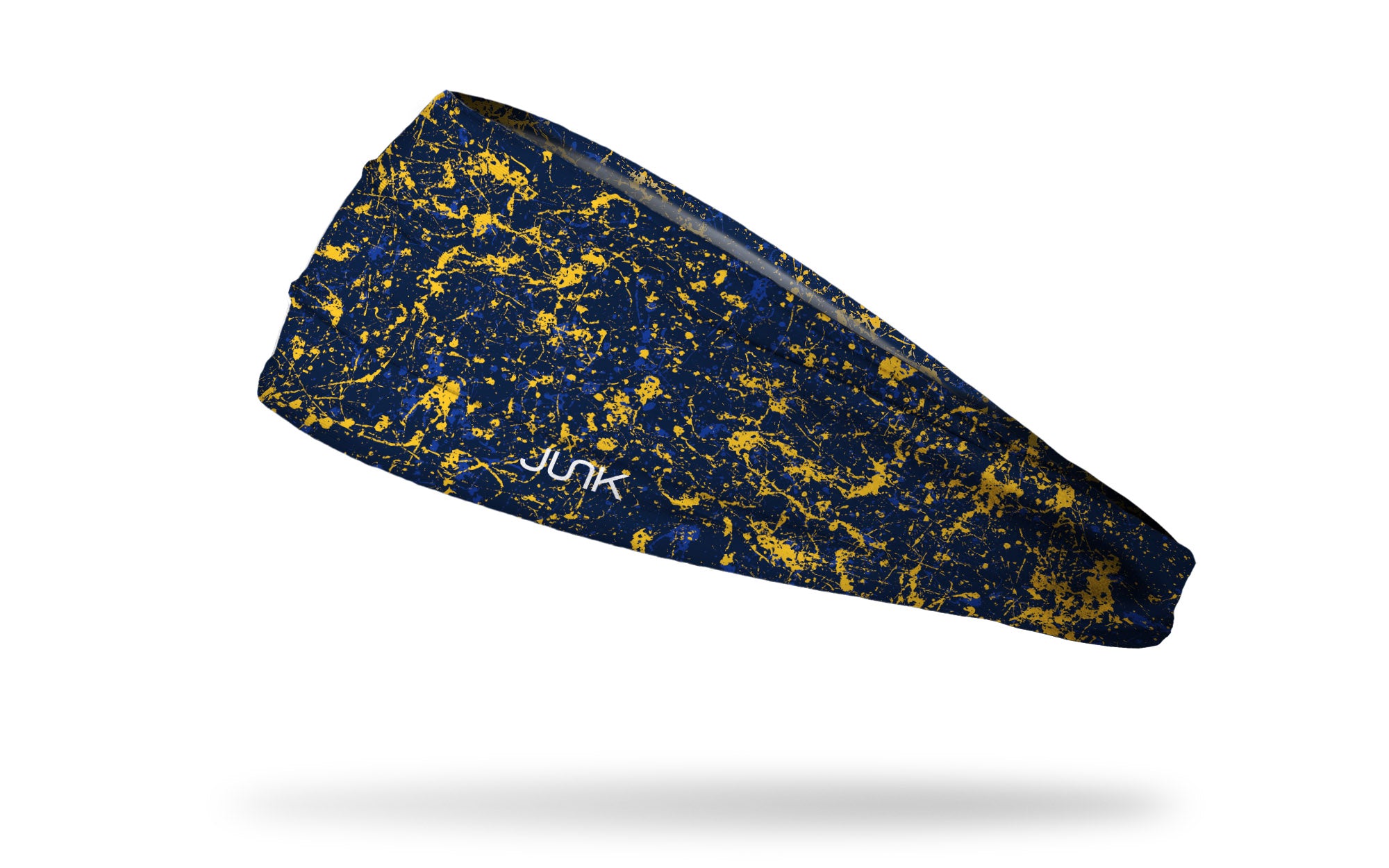 Big Bang Lite Headband - Navy, Yellow & Blue Splatter Design - Perfect for Running, Yoga & Workouts