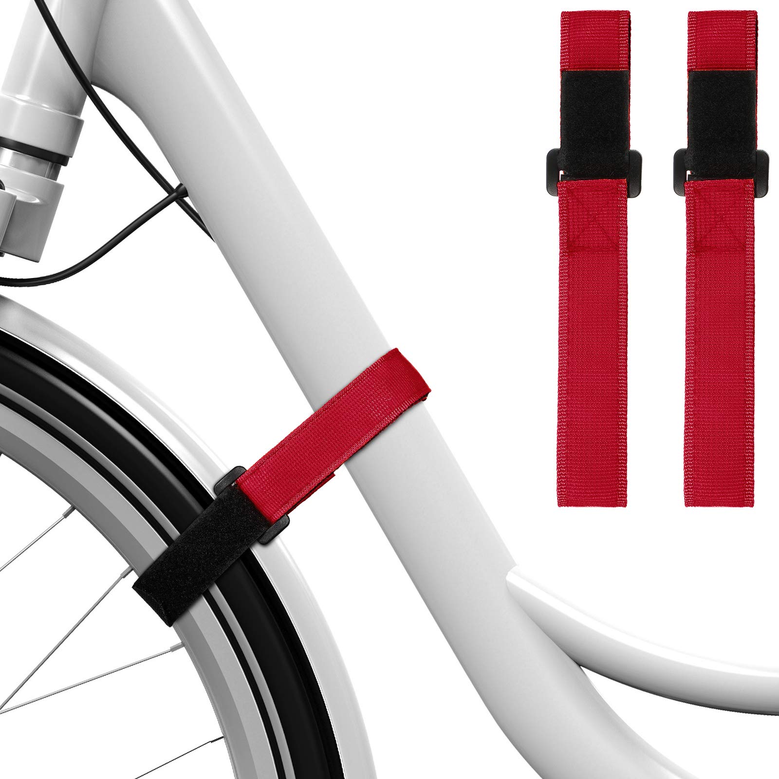 2 Pack Adjustable Bike Rack Straps - Heavy Duty Bicycle Wheel Stabilizer with Non-Slip Gel Grip for Secure Transport | Perfect for Car Roof Racks, Hitch Mounts & Travel Accessories