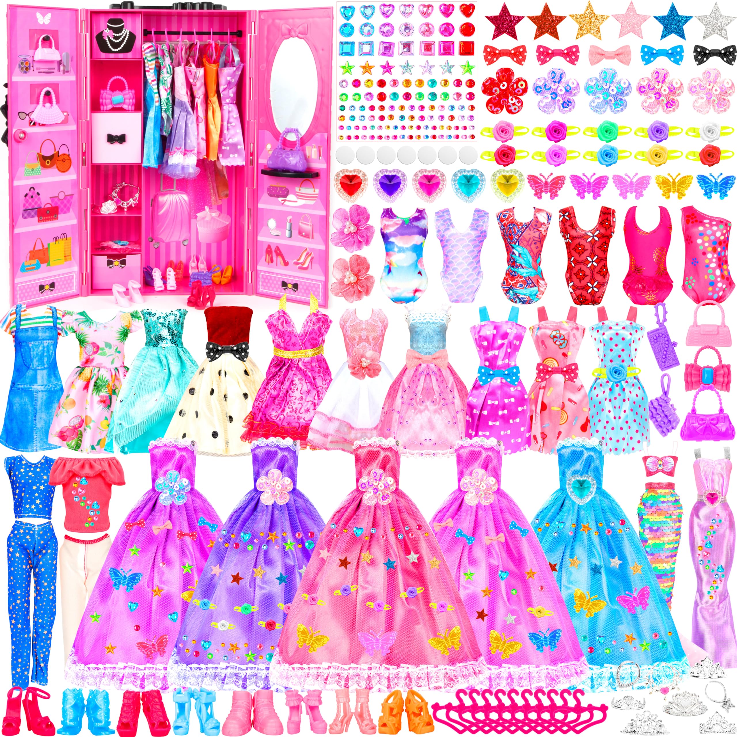 DIY Doll Clothes & Accessories Set - Fashion Outfits for 18