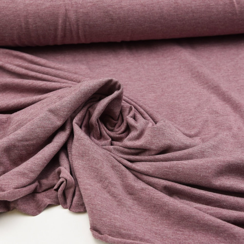 Soft Bamboo Jersey Knit Fabric - Heather Rose Brown - Eco-Friendly & Breathable Material for DIY Clothing, Baby Wear & Home Decor Projects