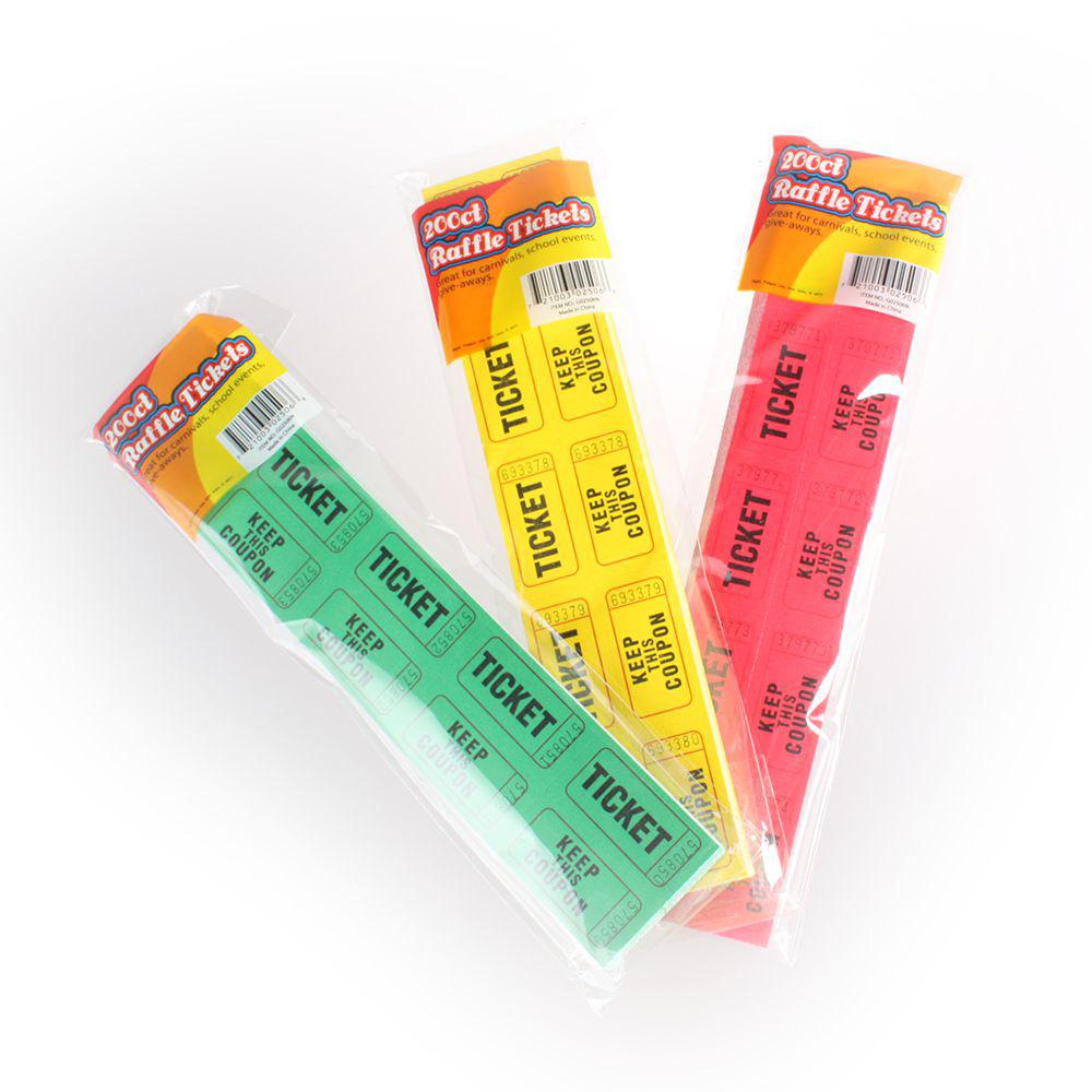 Double Raffle Tickets (200/Pack) - Bulk Fundraiser Raffle Tickets for Events, Parties & Charity Draws - Perfect for School Carnivals, Church Bazaars & Community Events