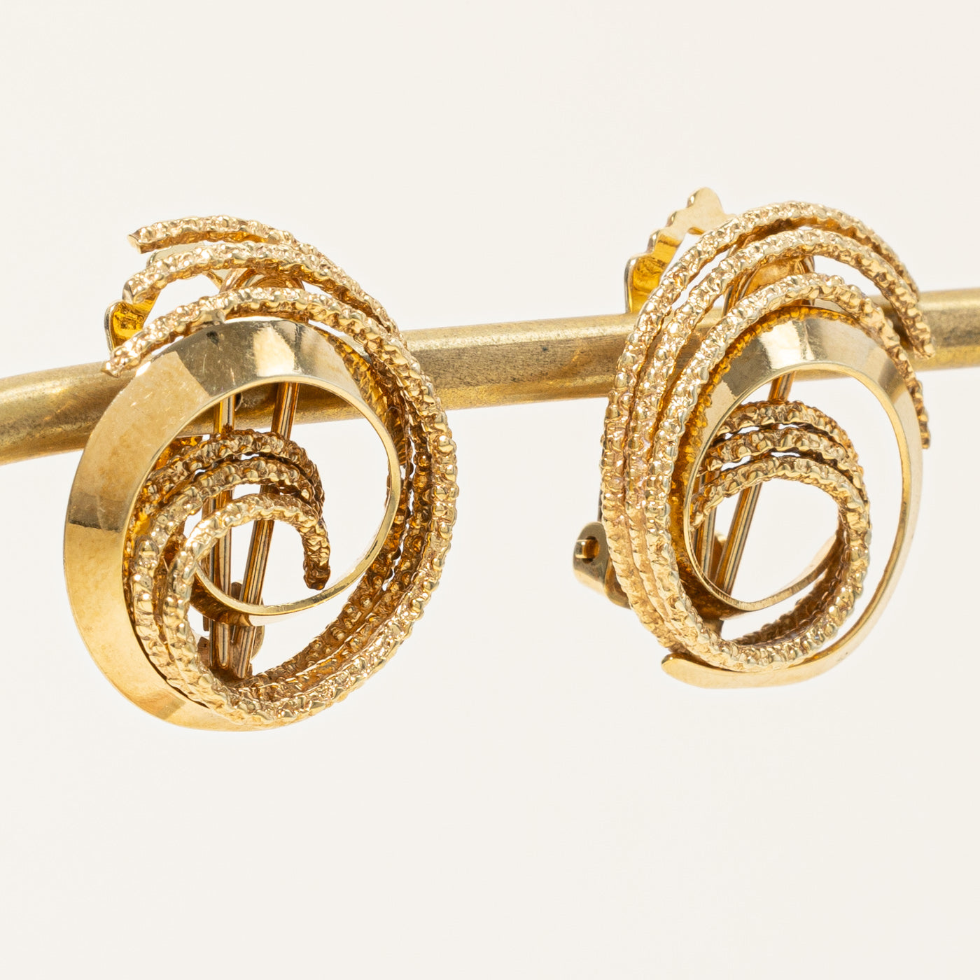 14k Yellow Gold Clip-On Earrings for Women - German Crafted Luxury Fashion Jewelry - Perfect for Weddings, Parties & Special Occasions