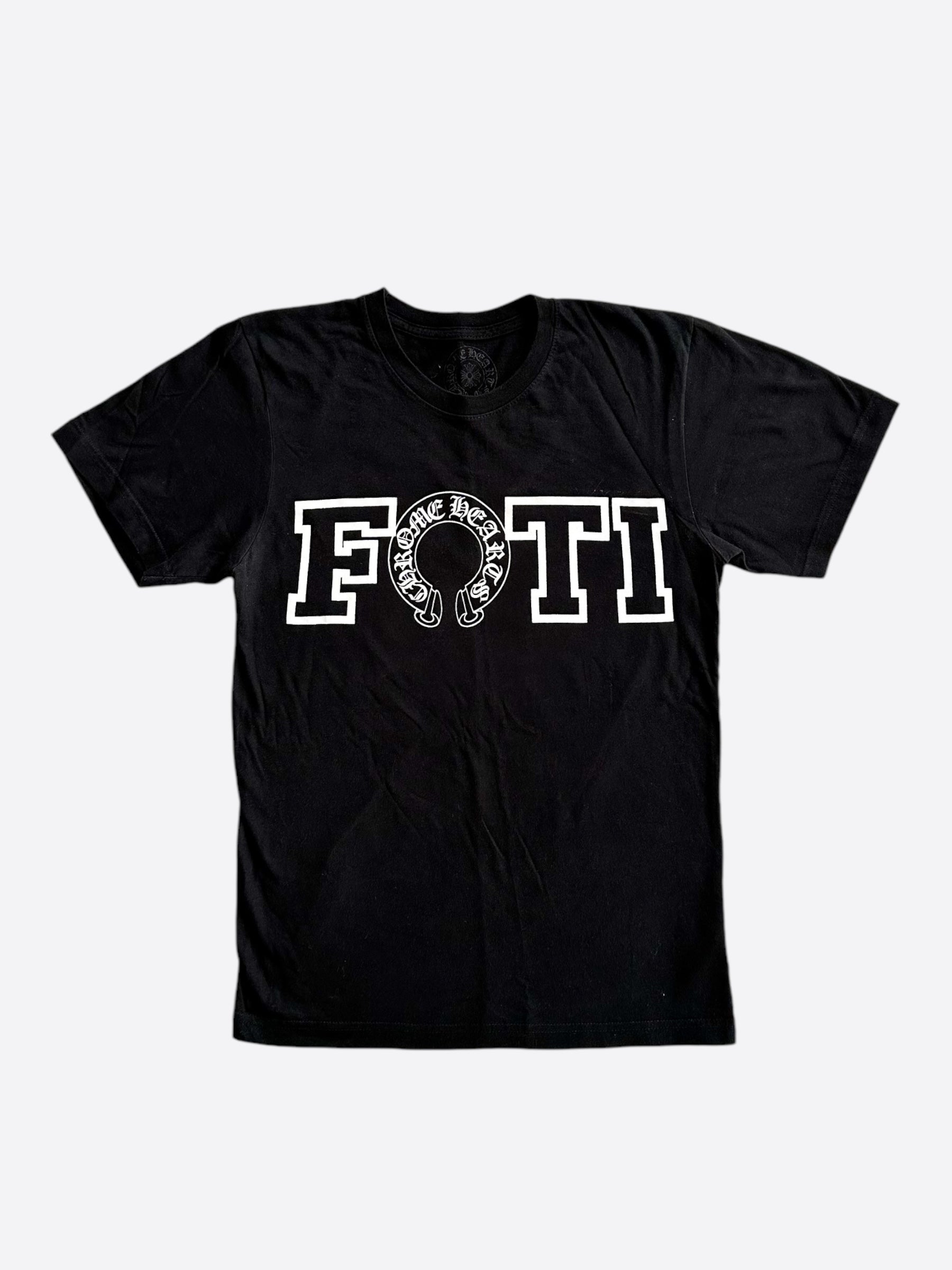Chrome Hearts Black & White Foti Graphic T-Shirt for Men - Stylish Cotton Tee for Casual Wear & Street Fashion