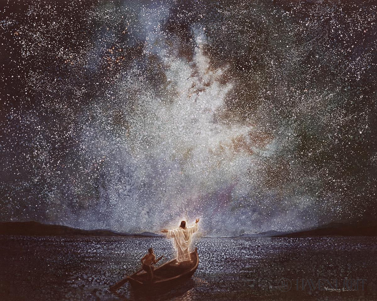 Calm And Stars By Yongsung Kim - Beautiful Celestial Wall Art for Home & Office Decor - Perfect for Bedroom, Living Room, Meditation Space