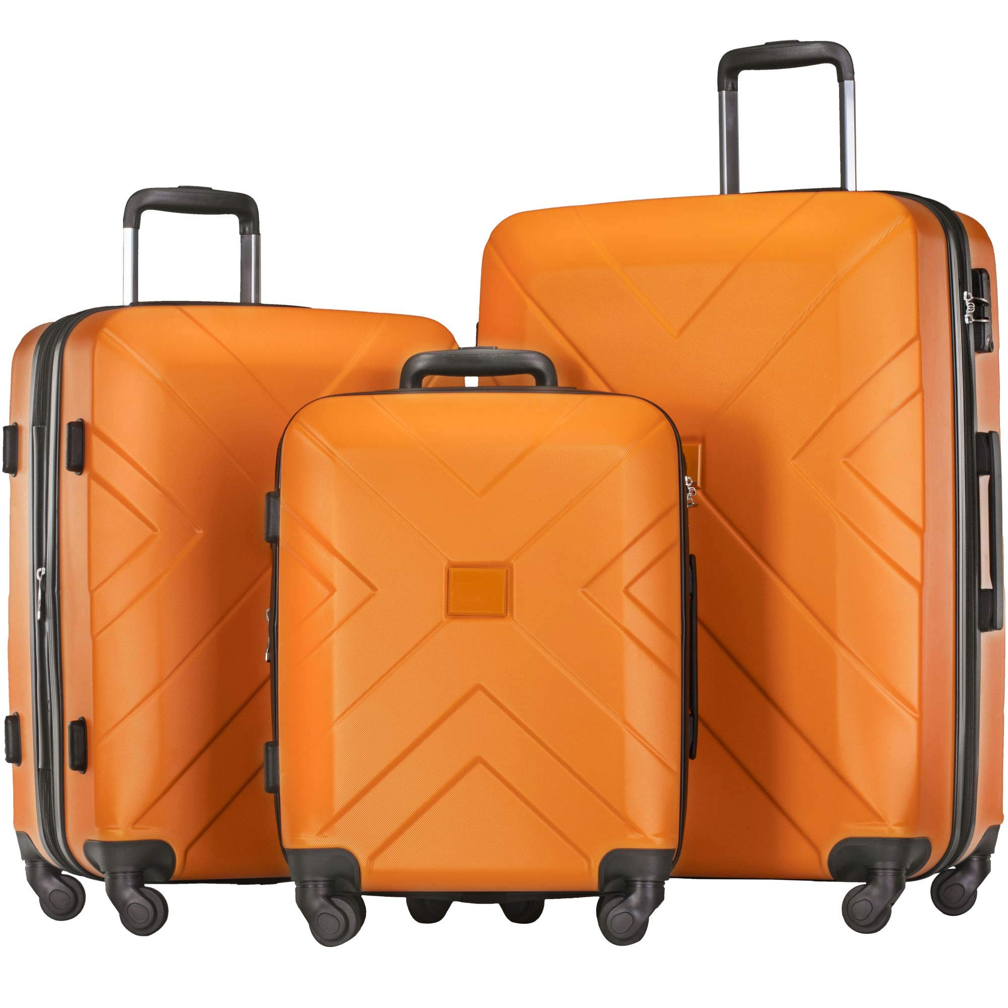 3-Piece Hardside Expandable Luggage Set with 360° Spinner Wheels & TSA Lock - Lightweight Durable Suitcase (20