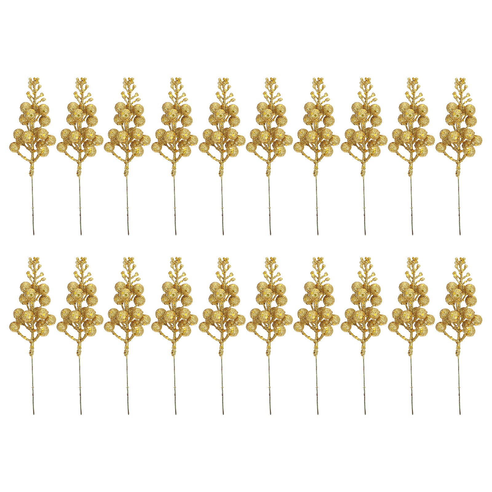 DOITOOL 20pcs Artificial Berries Stems - Realistic Fake Small Berries & Fruit Branches for Christmas Tree Decorations, Home Centerpieces, Wreaths, Wedding and Party Floral Arrangements