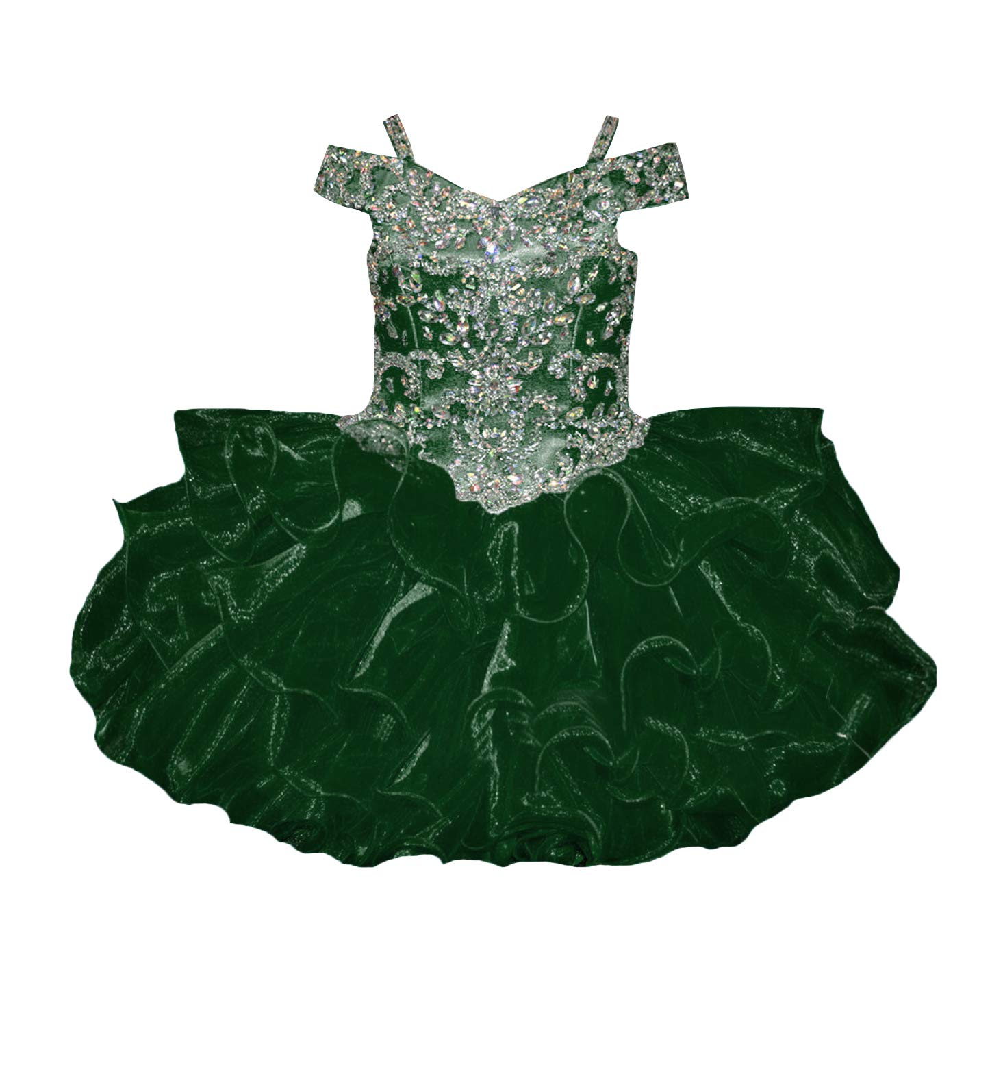 Sparkly Off Shoulder Toddler Girl Birthday Dress - Glitter Cupcake Pageant Gown for Baby Girls (Style M002) | Perfect for 1st Birthday Parties, Photo Shoots & Special Occasions