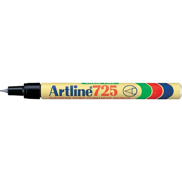 Artline 725 Permanent Marker - Ultra Fine 0.4mm Tip, Black Ink, 12-Pack - Ideal for Office, School, Art Projects & Labeling