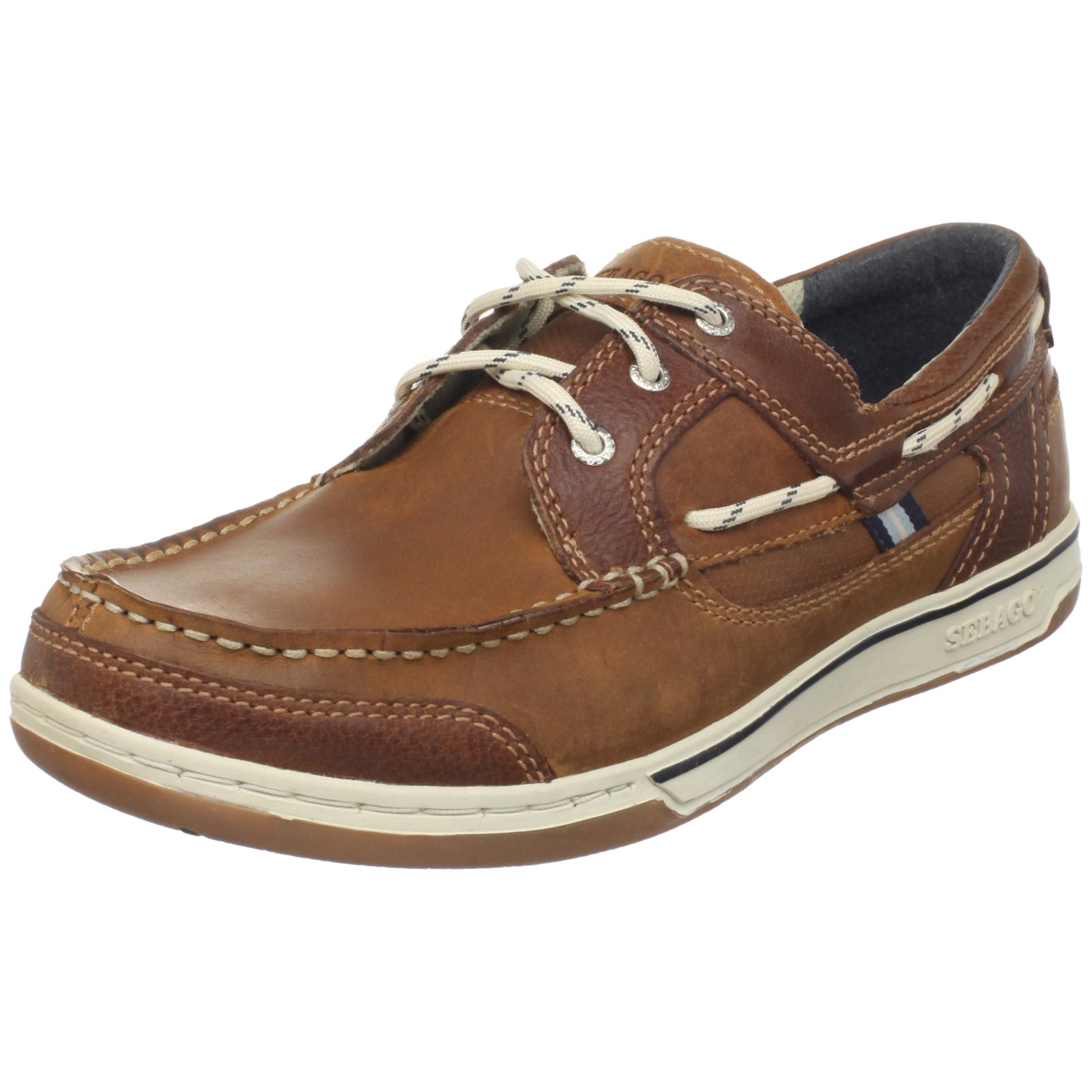 Sebago Men's Triton Three-Eye Boat Shoe - Classic Leather Deck Shoes for Men | Comfortable & Stylish Boat Shoes for Sailing, Casual Wear & Outdoor Activities