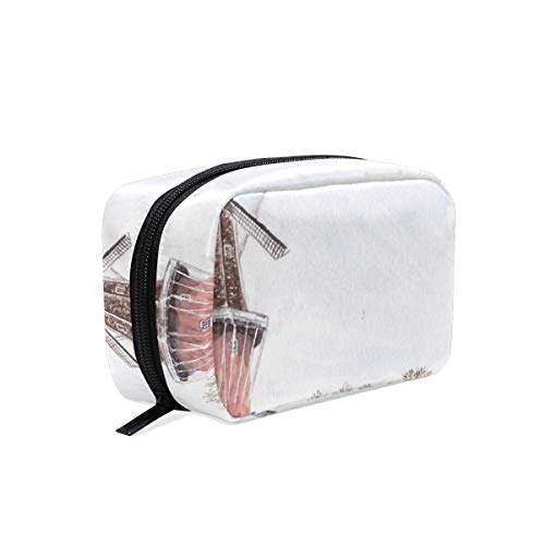 ILEEY Tulip Landscape Cosmetic Pouch - Waterproof Travel Makeup Bag for Women | Perfect for Toiletries, Makeup Storage & Travel Organization (Ideal for Vacation, Gym & Daily Use)