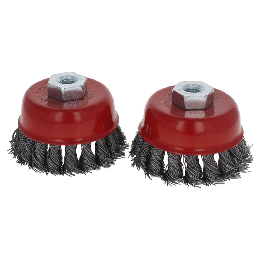 Utoolmart 75mm Steel Wire Cup Brush - 3 Pcs for Metal Cleaning & Rust Removal