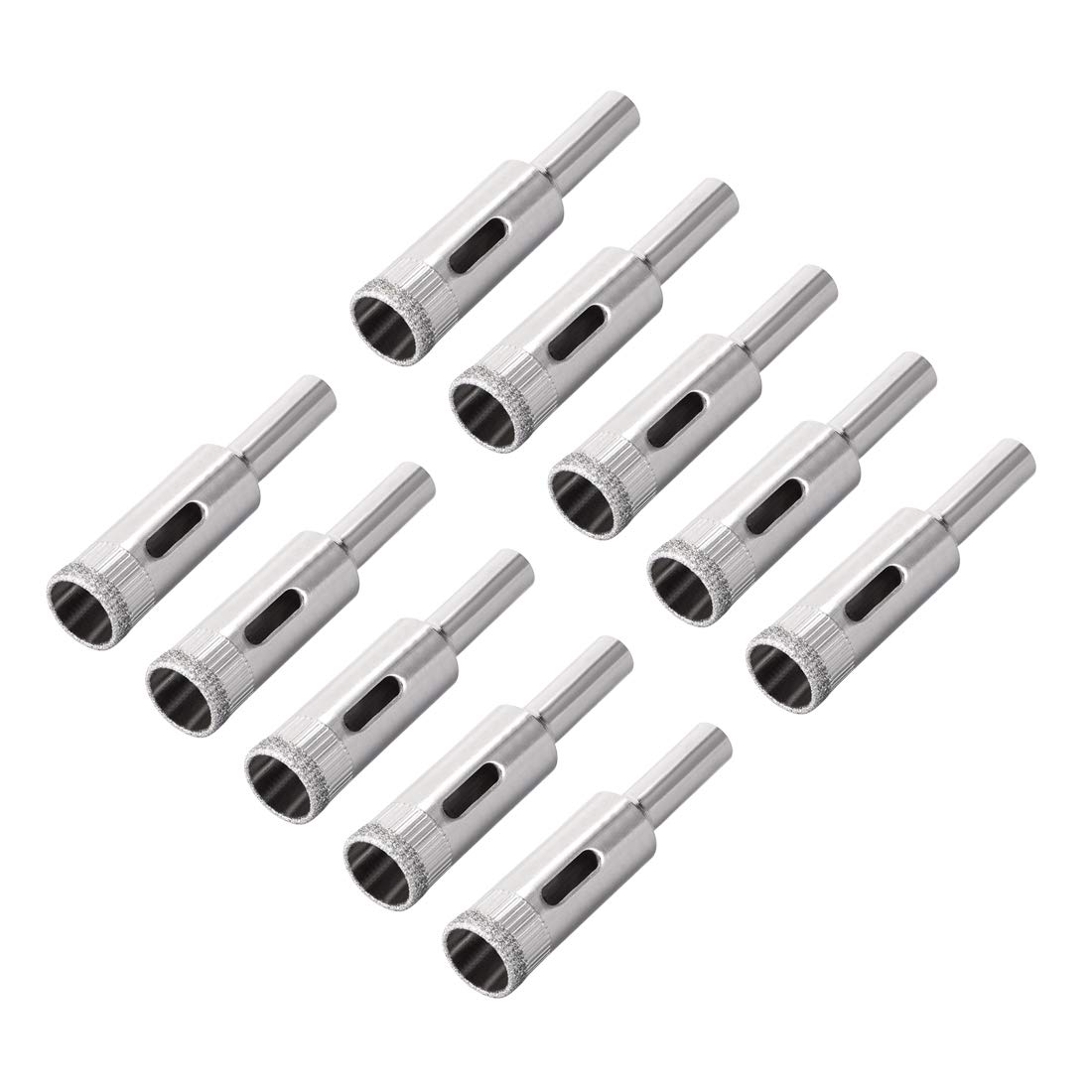 12mm Diamond Drill Bits Hole Saws for Glass, Tile, Porcelain, Marble, Ceramic - Pack of 10 - Perfect for DIY Projects, Home Renovation & Crafting Bottles, Pots & Bricks