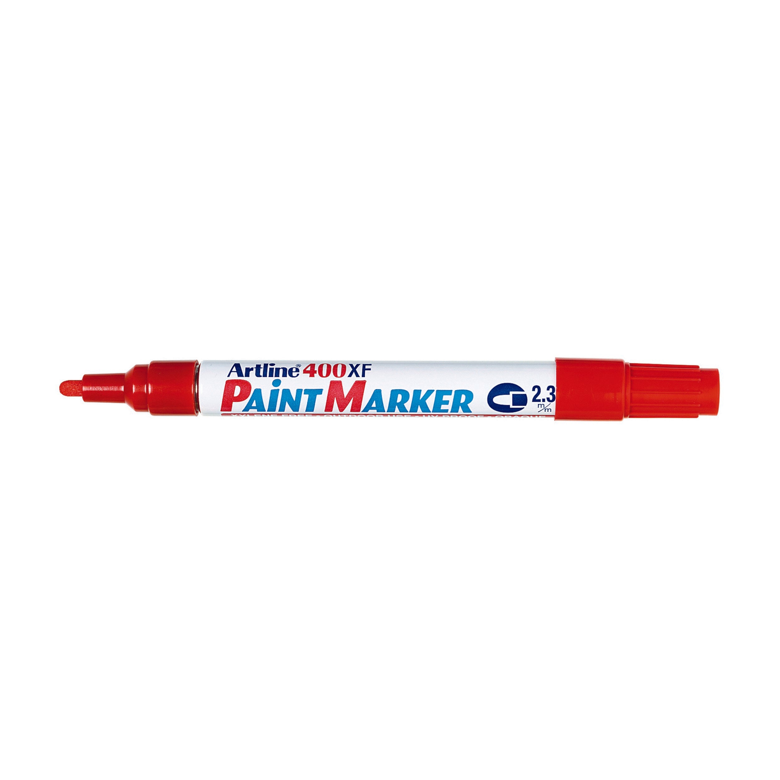 Artline 400 Red Paint Marker - 2.3mm Bullet Tip Permanent Marker - Pack of 12 - Ideal for DIY Projects, Signage & Artwork