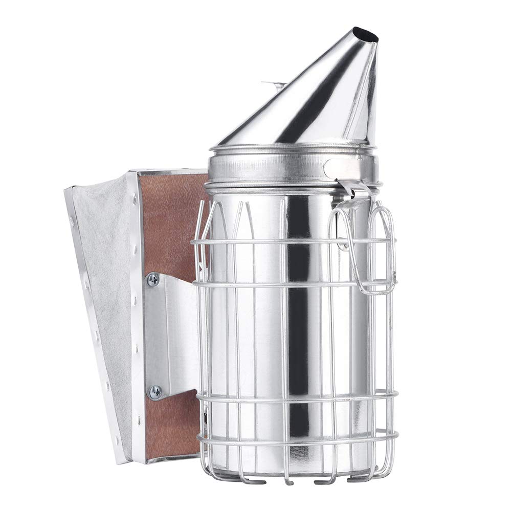 EVTSCAN Professional Beekeeping Smoker with Heat Shield - Stainless Steel Bee Hive Smoker for Honey Harvesting & Hive Maintenance | Beekeeping Equipment for Beginners & Experts | Perfect for Apiary, Backyard Beekeeping & Bee Colony Inspections