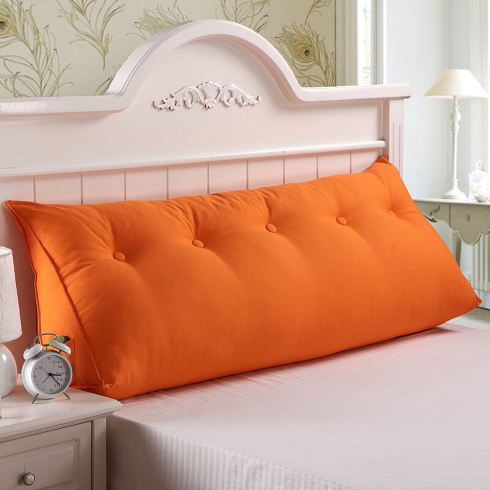 Pure Color Triangle Cushion - Removable Washable Bed Backrest, Sofa Pillow for Double Bed, Soft & Comfortable - Perfect for Living Room, Bedroom & Office Use