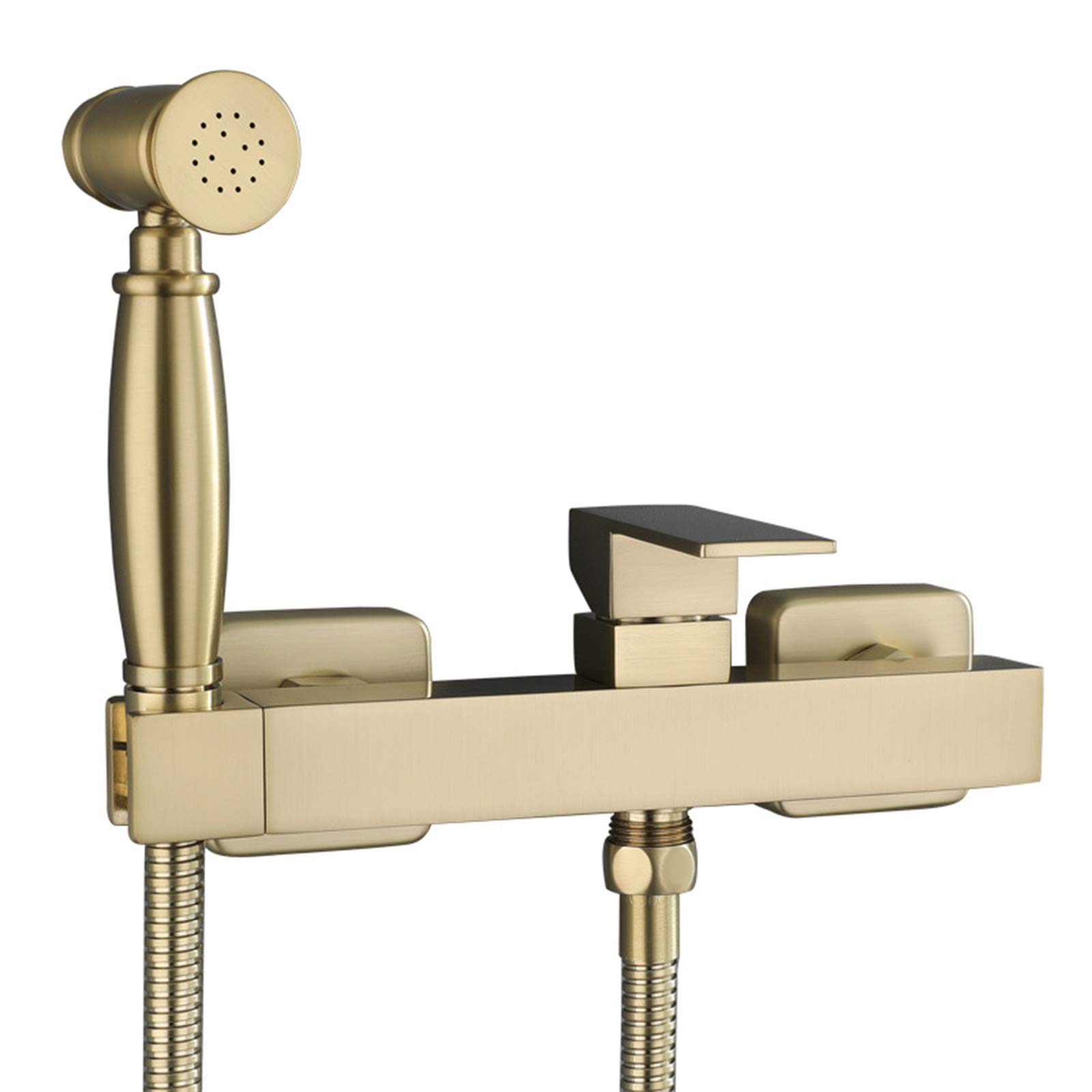 Brass Handheld Bidet Sprayer Kit - Wall Mounted Hot & Cold Water Toilet Sprayer with Stainless Steel Hose | Cloth Diaper Cleaning, Postpartum Care & Bathroom Hygiene Solution