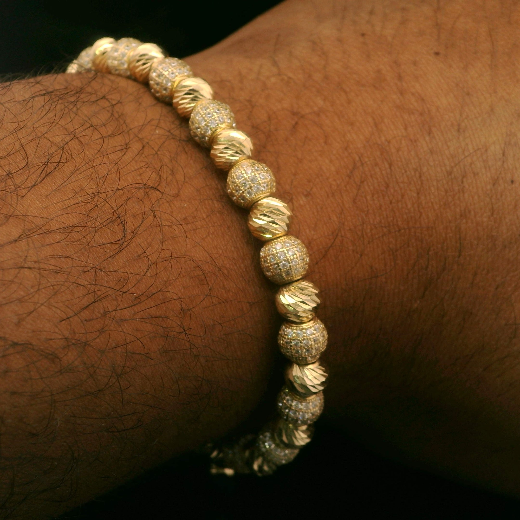 14K Gold Spiritual Bracelet for Men - JTJ™ Handmade Adjustable Protection Charm for Meditation, Yoga & Daily Wear