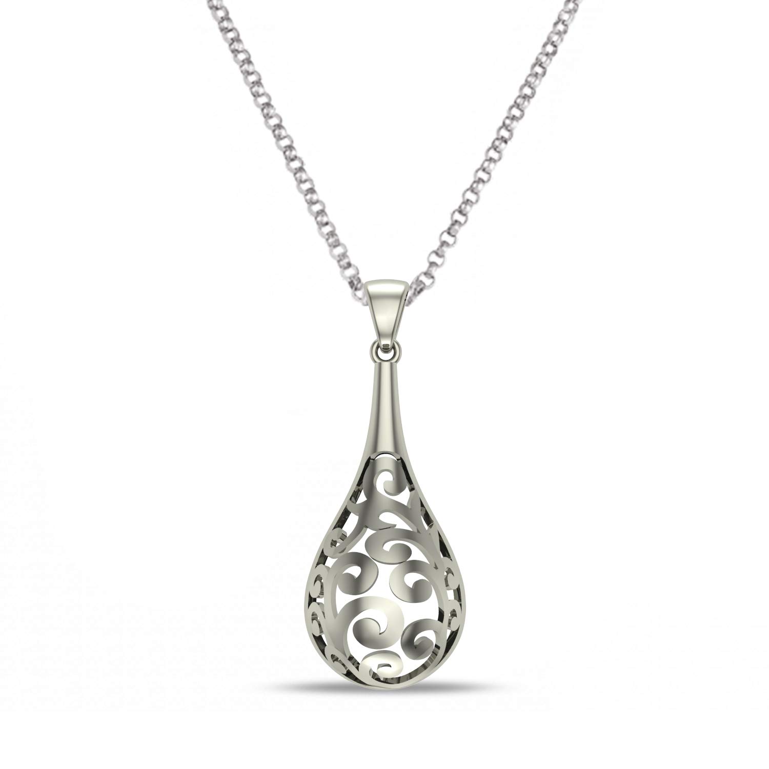 14K White Gold Pendant Necklace for Women - Elegant Designer Jewelry Gift for Her | Perfect for Birthdays, Anniversaries & Special Occasions