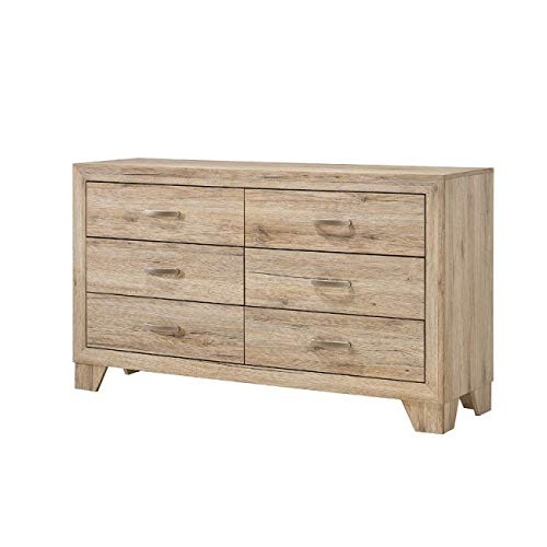 TITA-DONG Miquell 6-Drawer Dresser, Natural Wood Bedroom Storage Cabinet - Perfect for Bedroom Organization, Closet Storage & Home Decor