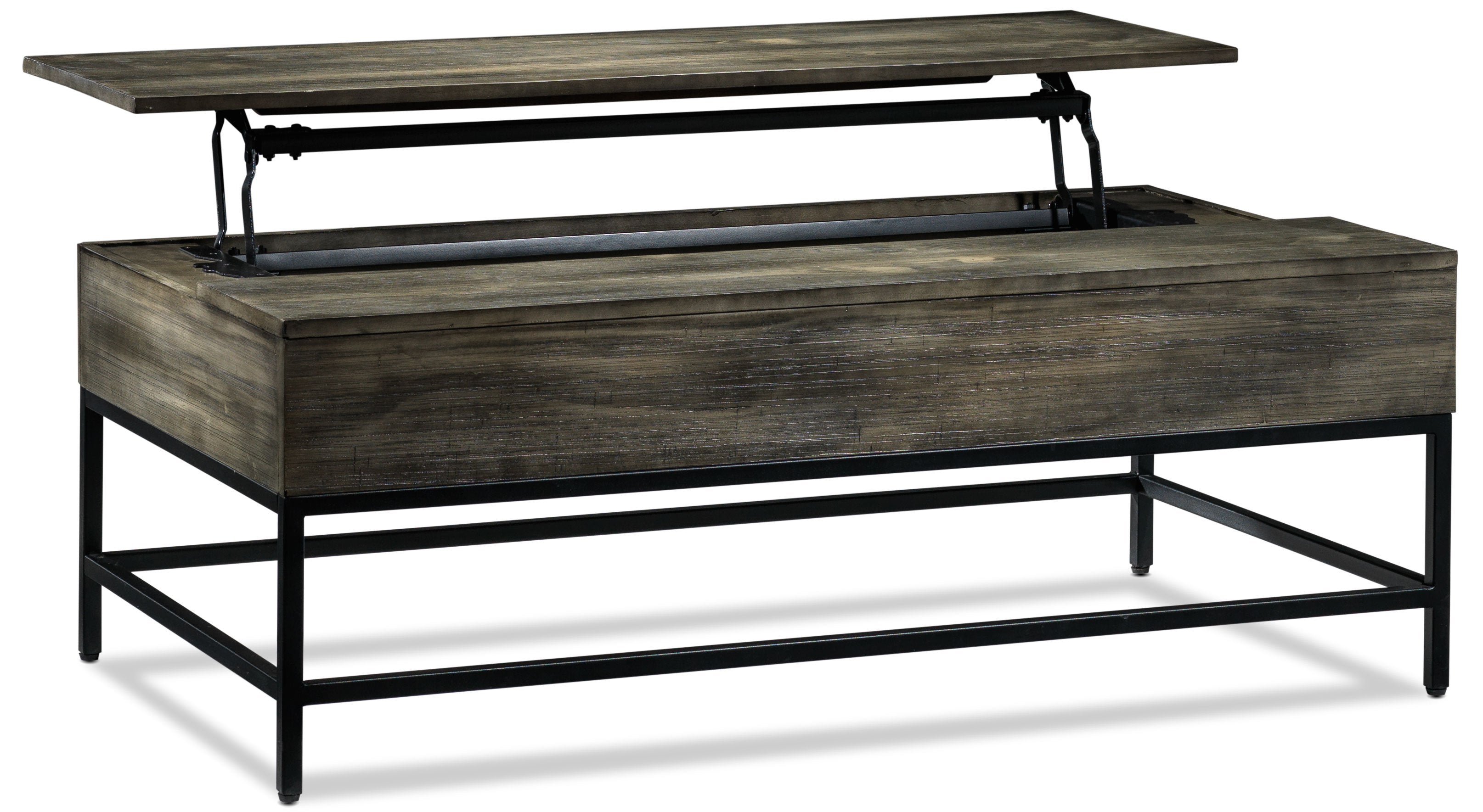 Asher 48 Inch Lift Top Coffee Table with Storage - Modern Grey Lift-Top Coffee Table for Living Room, Home Office & Small Spaces - Perfect for Laptops, Books & Remote Work