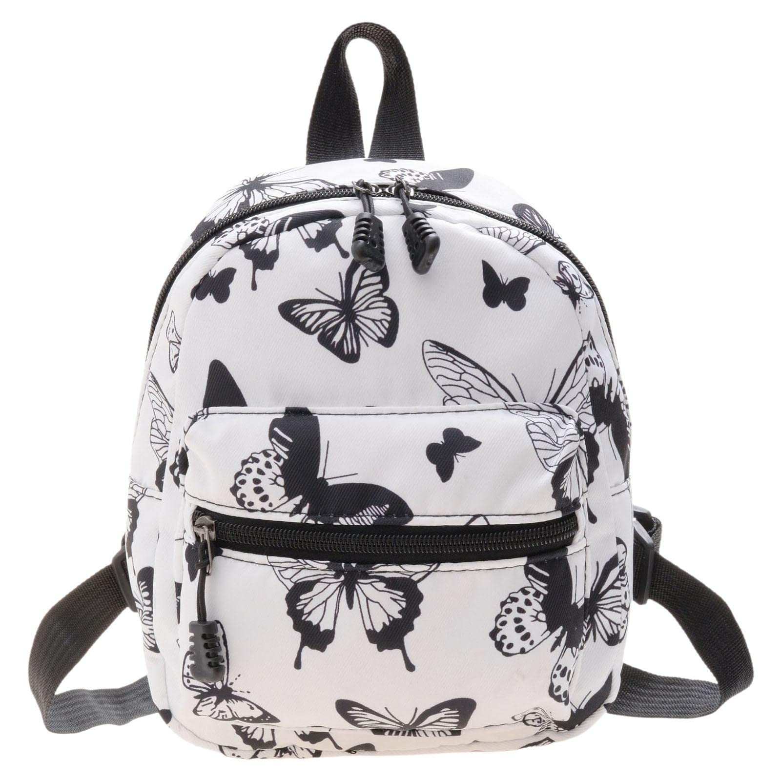 MYADDICTION Fashion Small Backpack for Women - Stylish Daypack Knapsack Rucksack Handbag with Butterfly Design, Perfect for Travel, School & Daily Use | Black Backpack for Girls & Teens