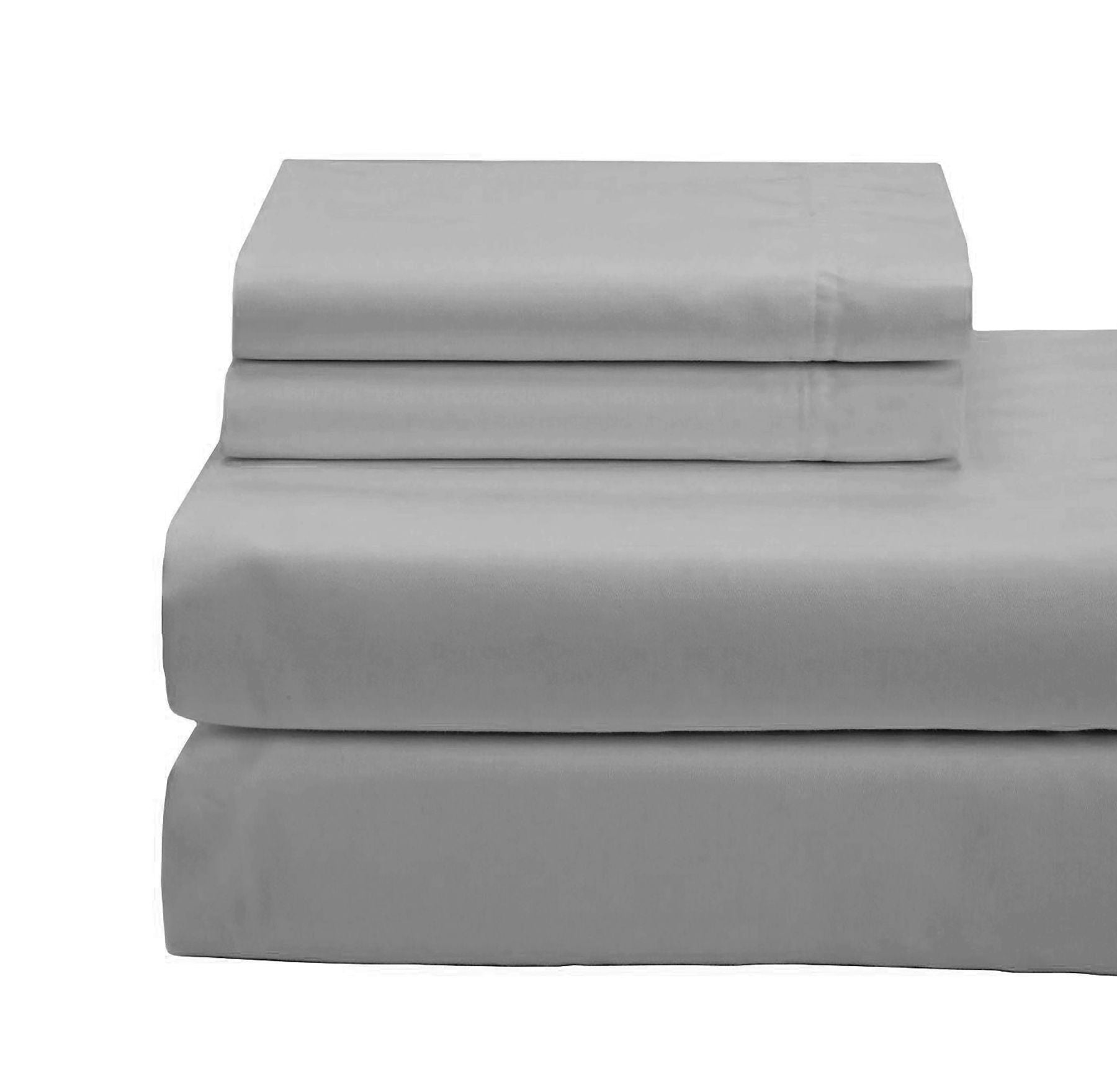 Premium 100% Combed Cotton King Size Sheet Set - 650 Thread Count, Light Grey - Ultra Soft & Breathable Bedding for Luxury Hotels & Master Bedrooms