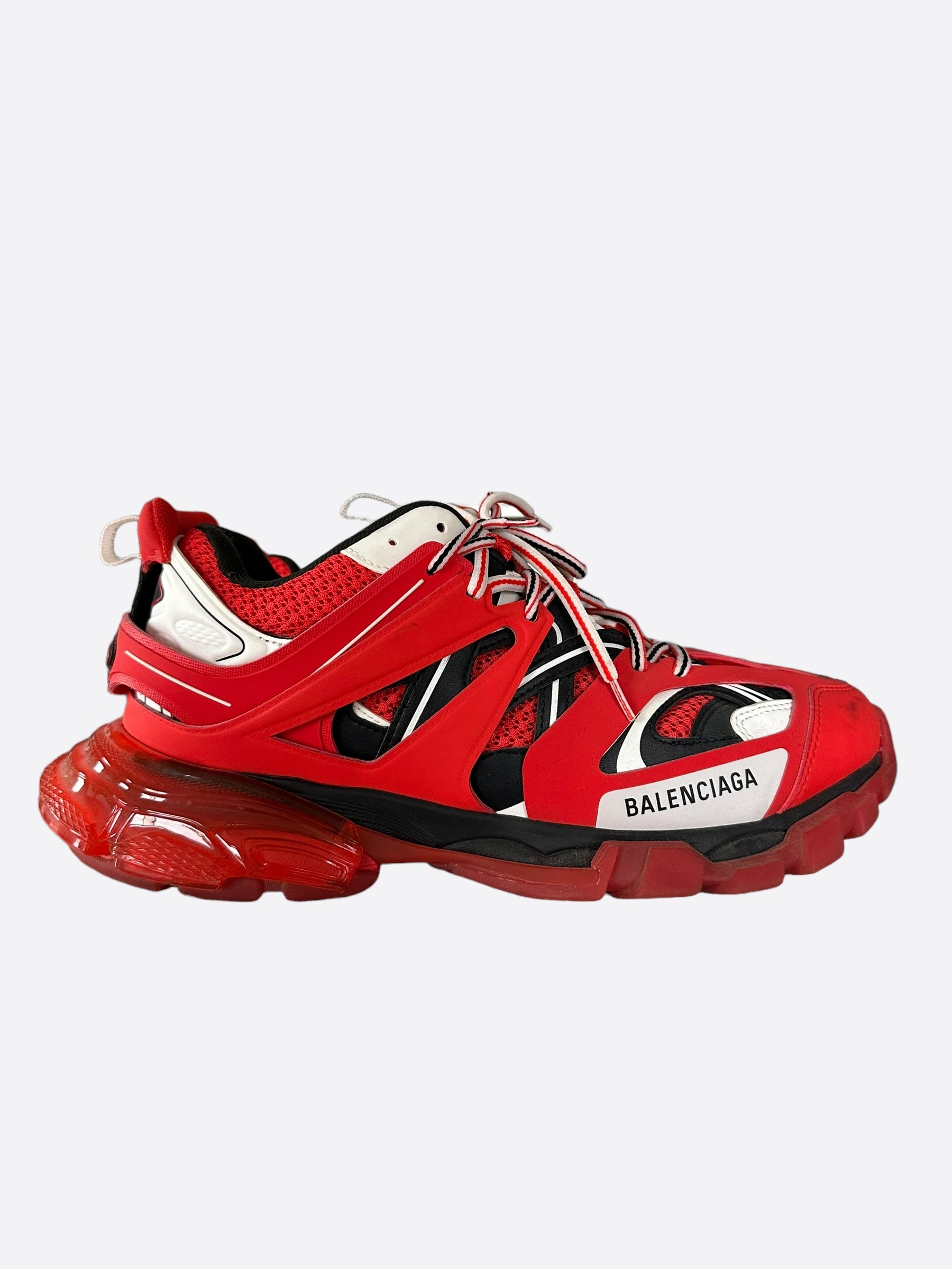 Balenciaga Red White & Black Track Sneakers for Men & Women | Fashion Running Shoes for Casual Wear & Street Style