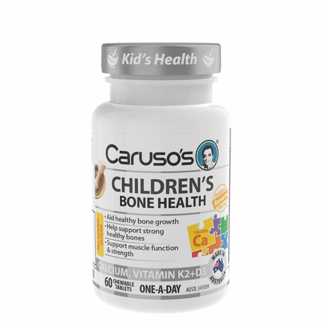 CARU Kids Calcium Gummy Bears - 60 Count | Delicious Strawberry Flavor | Supports Strong Bones & Teeth Growth | Perfect for School Lunches & After-School Snacks