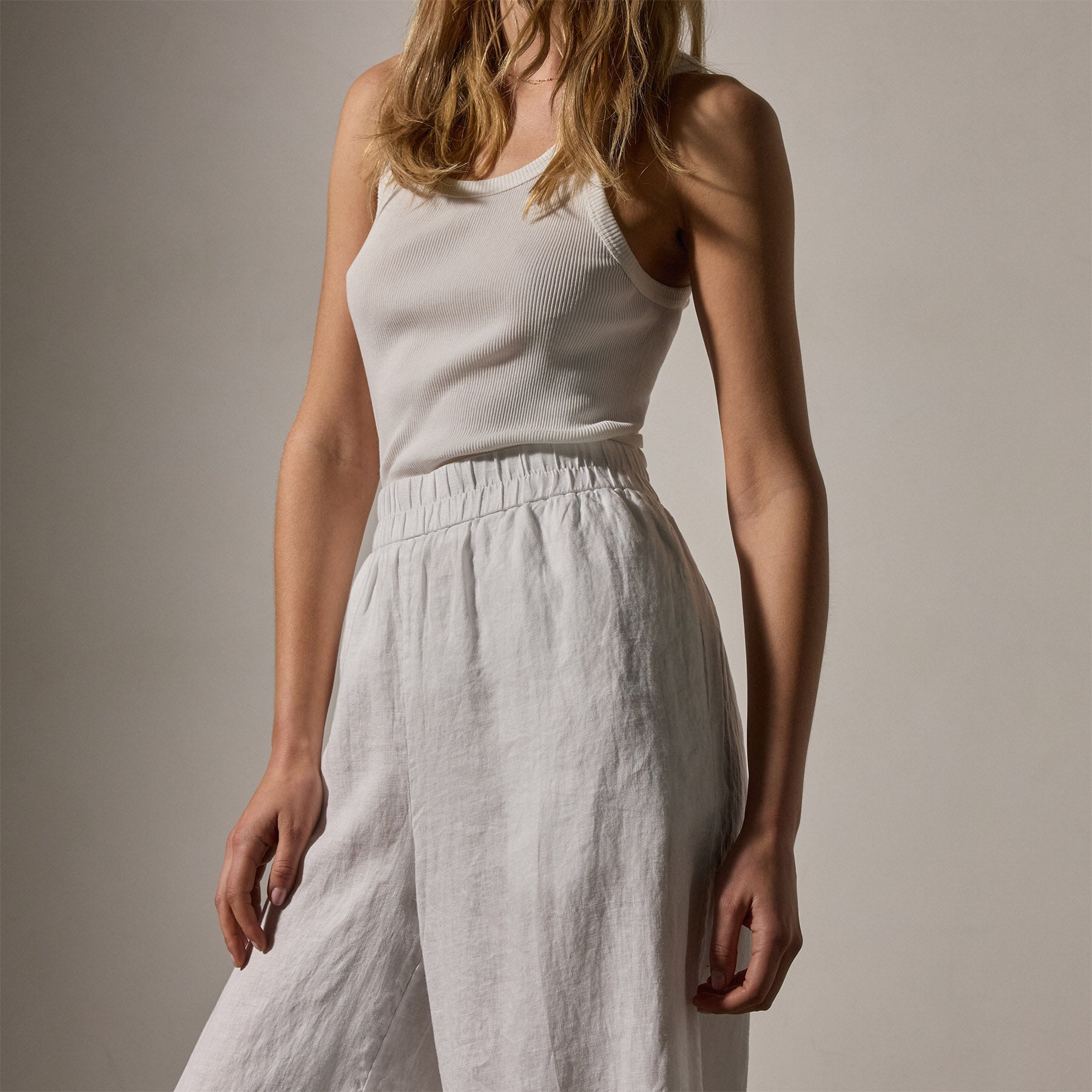 Lightweight Linen Wide Leg Pants for Women - Breathable Summer Trousers in White | Perfect for Beach, Vacation & Casual Wear