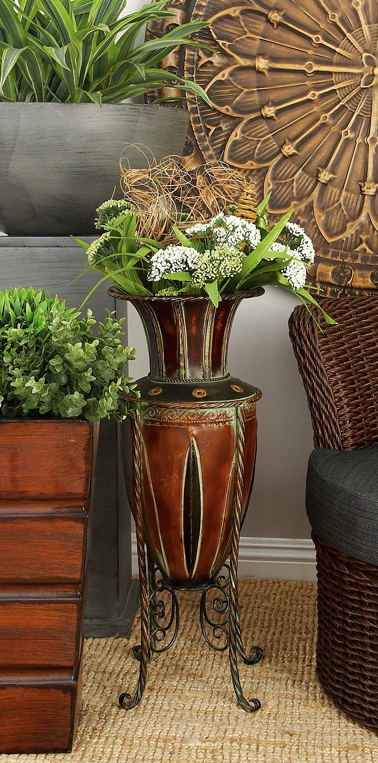 Deco 79 96645 Large Brown Metal Vase - 27
