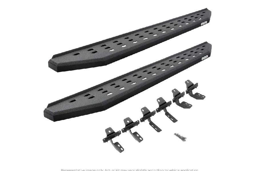 Jeep Gladiator RB20 Running Boards with Mounting Brackets Kit - Heavy Duty Bedliner Coating - Side Steps for Off-Road & Daily Driving