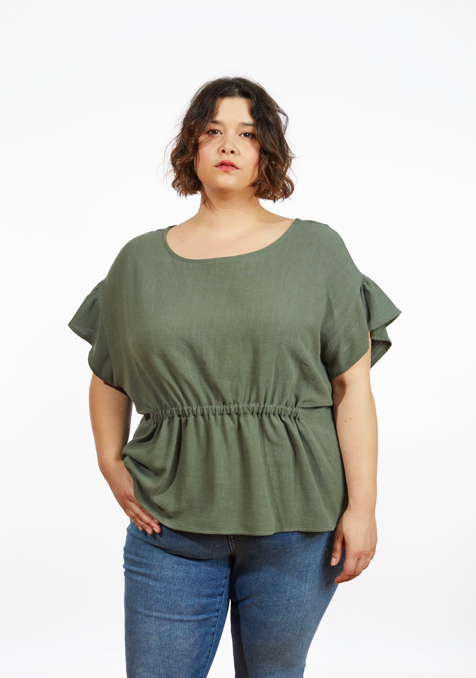 Grainline Studio Corin Top - Women's Size 14 (US 32) - Flattering Casual Blouse for Work & Weekend Wear