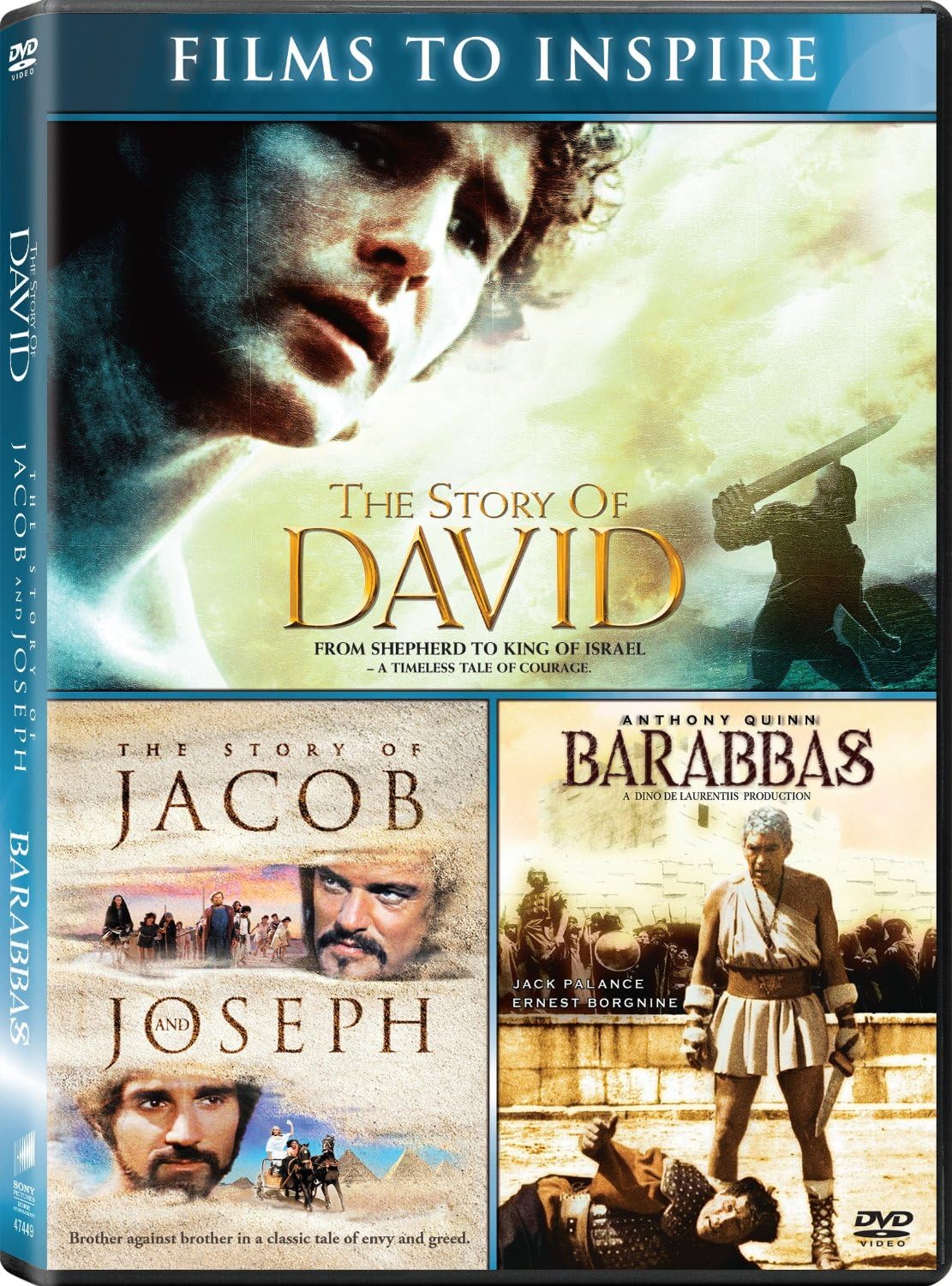 Barabbas (1976) | The Story of David & The Story of Jacob and Joseph - Biblical Movie Trilogy DVD Set for Christian Home Entertainment & Bible Study Groups