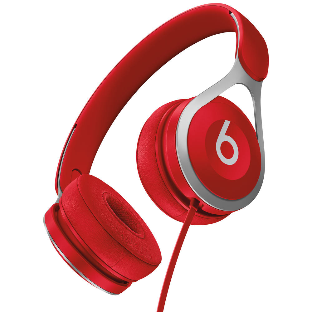 Beats EP On-Ear Headphones by Dr. Dre - Wired Stereo Sound with Built-in Mic, Adjustable Fit, Lightweight Design (Red) - Perfect for Gym, Travel & Everyday Music Listening