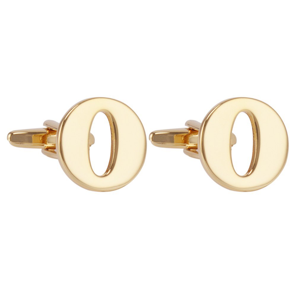 Men's Gold Alphabet Cufflinks - Elegant Initial Letter Cuff Links Set with Gift Box - Perfect for Weddings, Business Meetings & Formal Events