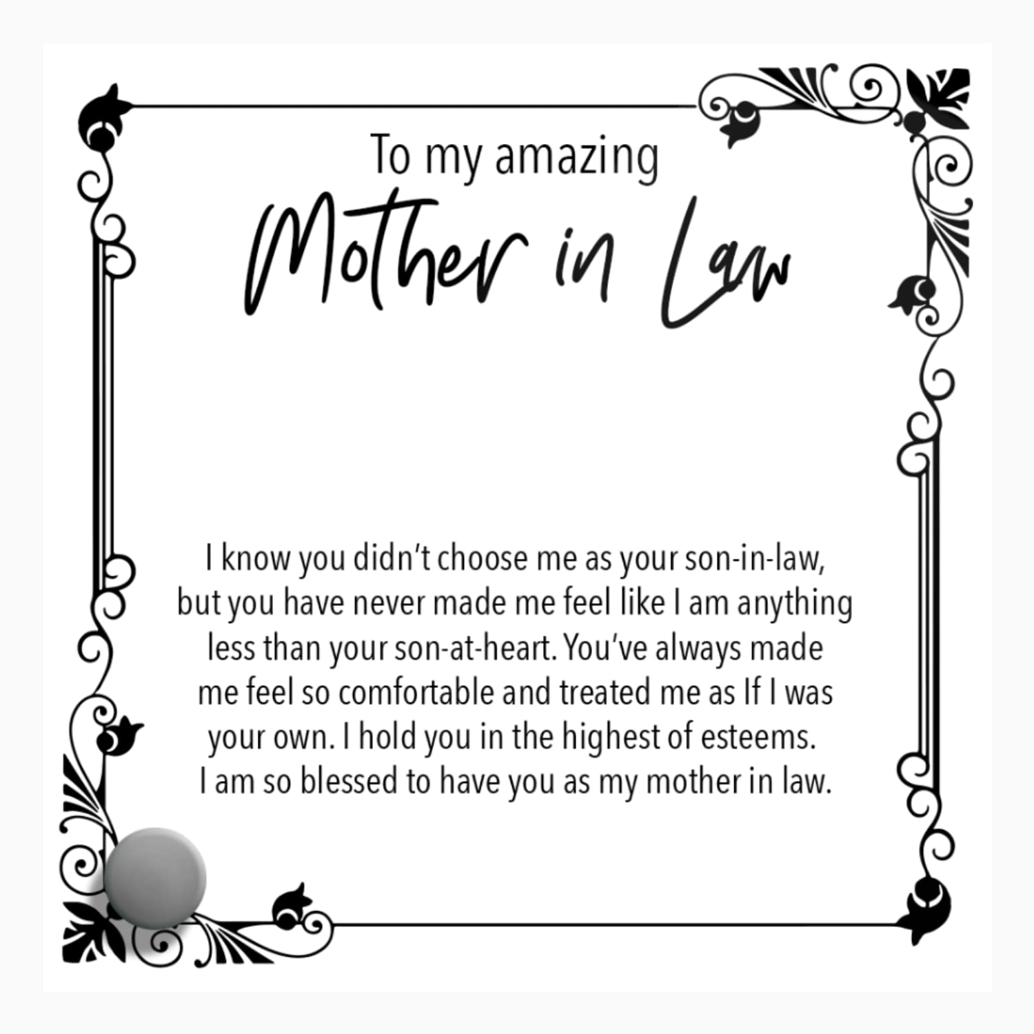 22Feels Message Stand for Mother-in-Law - Wedding Gift from Son-in-Law, Bride's Mom Present - Mother's Day & Birthday Keepsake - Perfect for Wedding Reception, Bridal Shower & Special Occasions