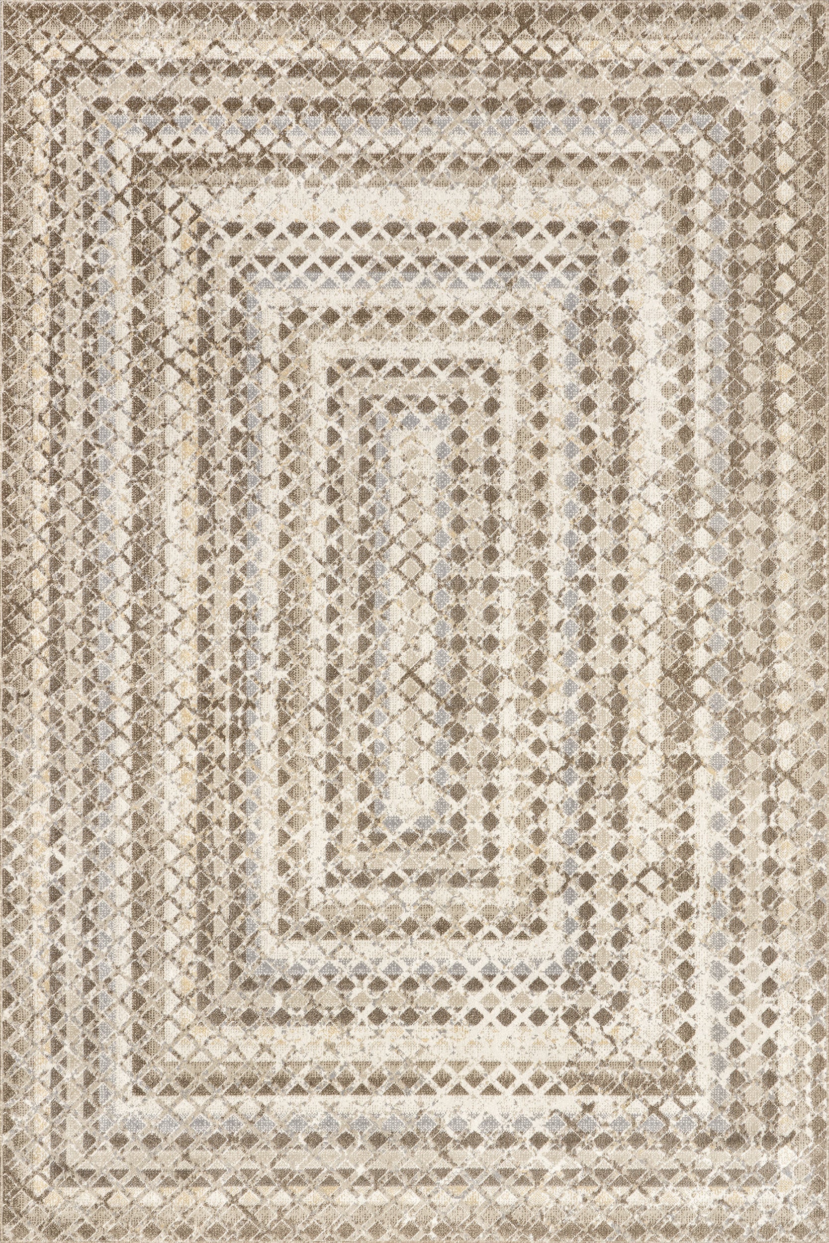 Emmy Washable Geometric Area Rug - Soft Beige Modern Design for Living Room, Bedroom & Nursery - Stain-Resistant & Machine Washable