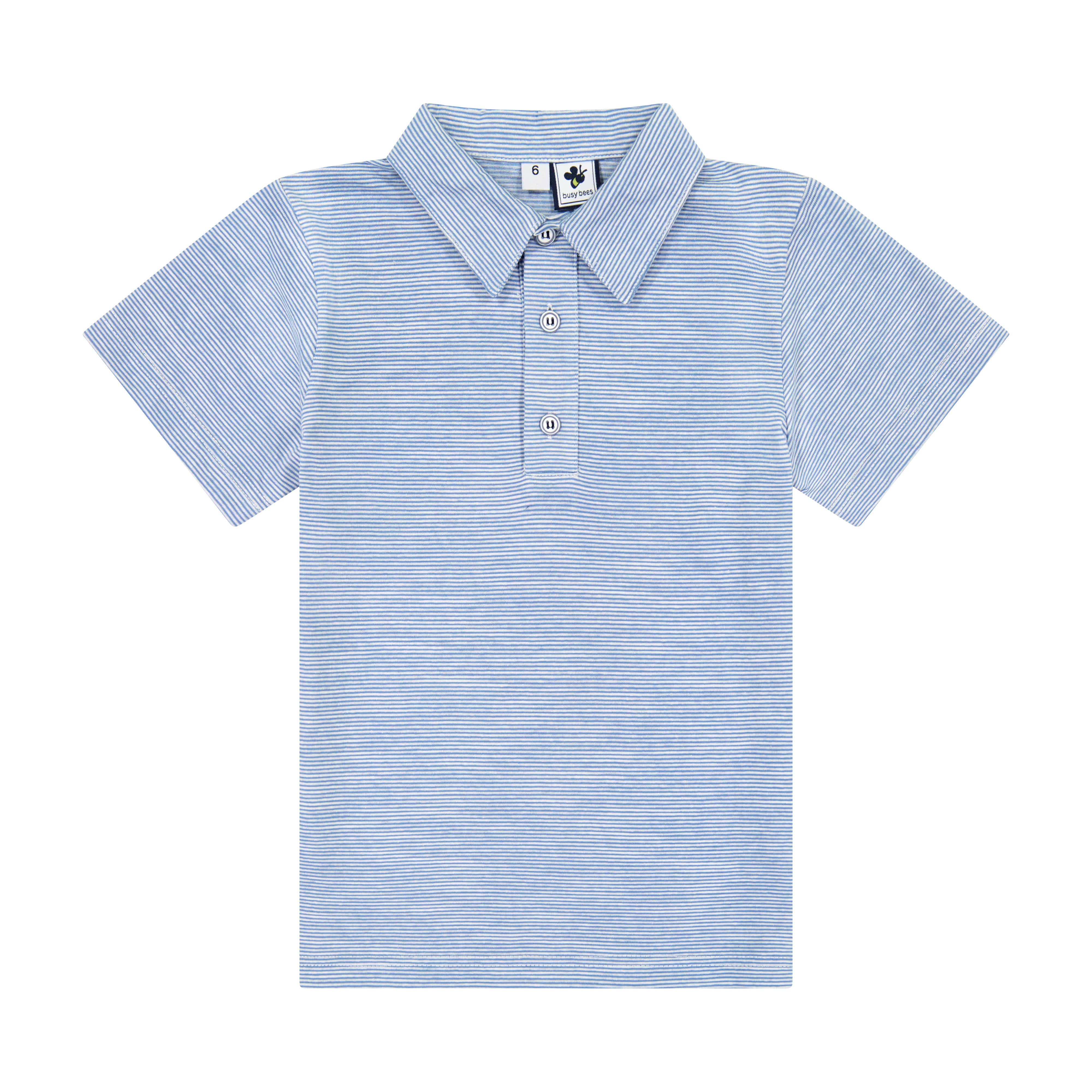 Boys Short Sleeve Polo Shirt - Classic Blue Chambray Cotton Casual Top for Kids | Perfect for School, Playdates & Summer Outfits