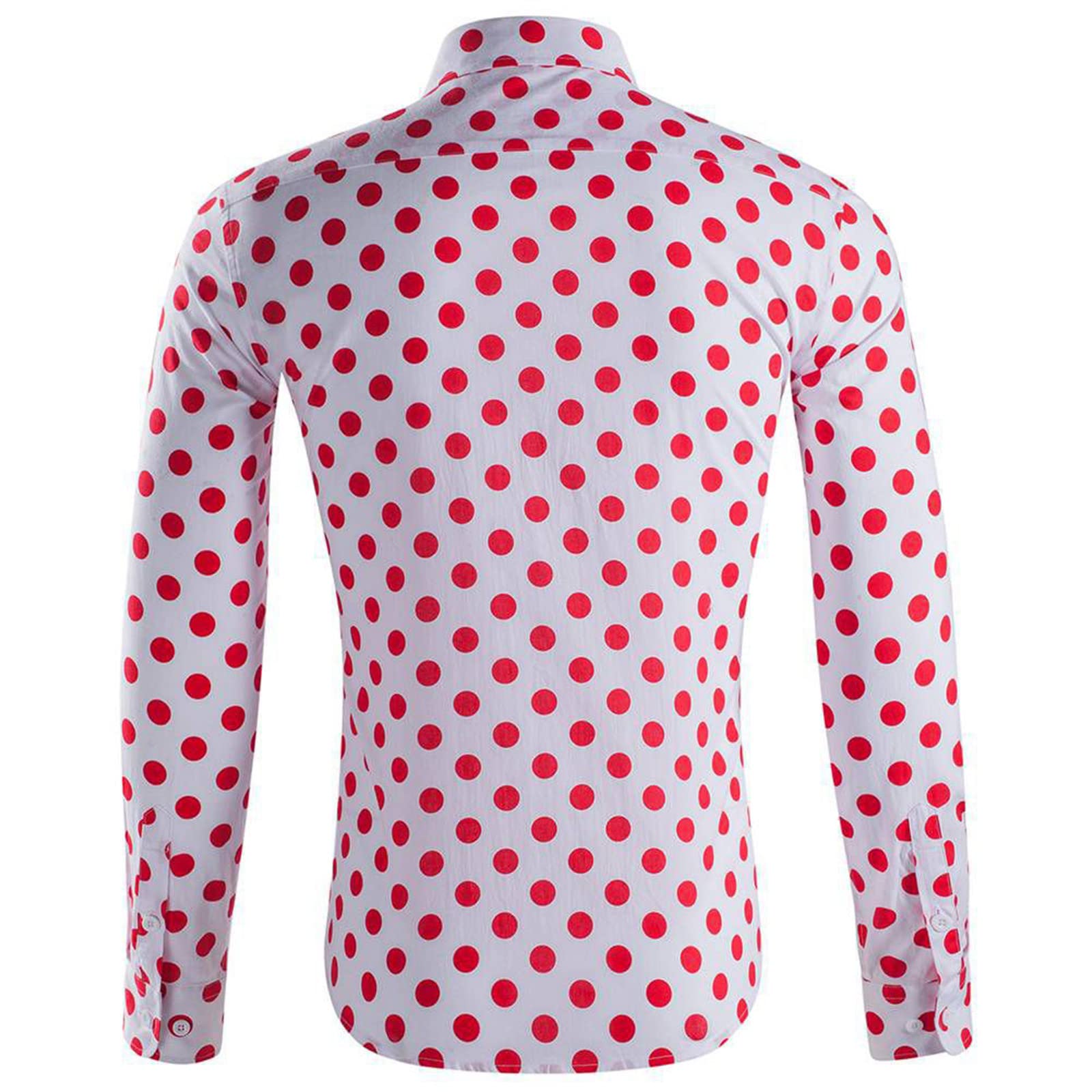 Men's Regular Fit Polka Dot Dress Shirt - Long Sleeve Formal Business Shirt, Single Breasted Casual Button Down Top for Office, Wedding & Special Occasions